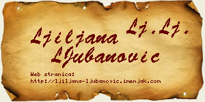 Ljiljana LJubanović vizit kartica